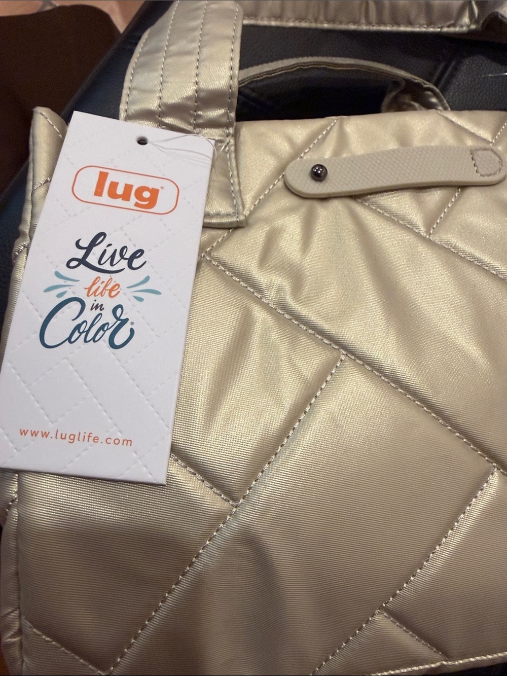 lug Quilted Tote in Champagne